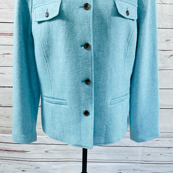 Talbots Women’s Blazer Jacket Blue Wool Blend Twill Size 18 - Picture 6 of 10